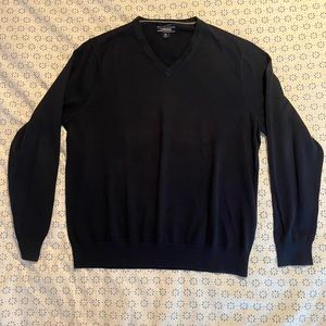 Lands’ End Men’s Classic Fit Fine Gauge Supima Cotton V-Neck Sweater